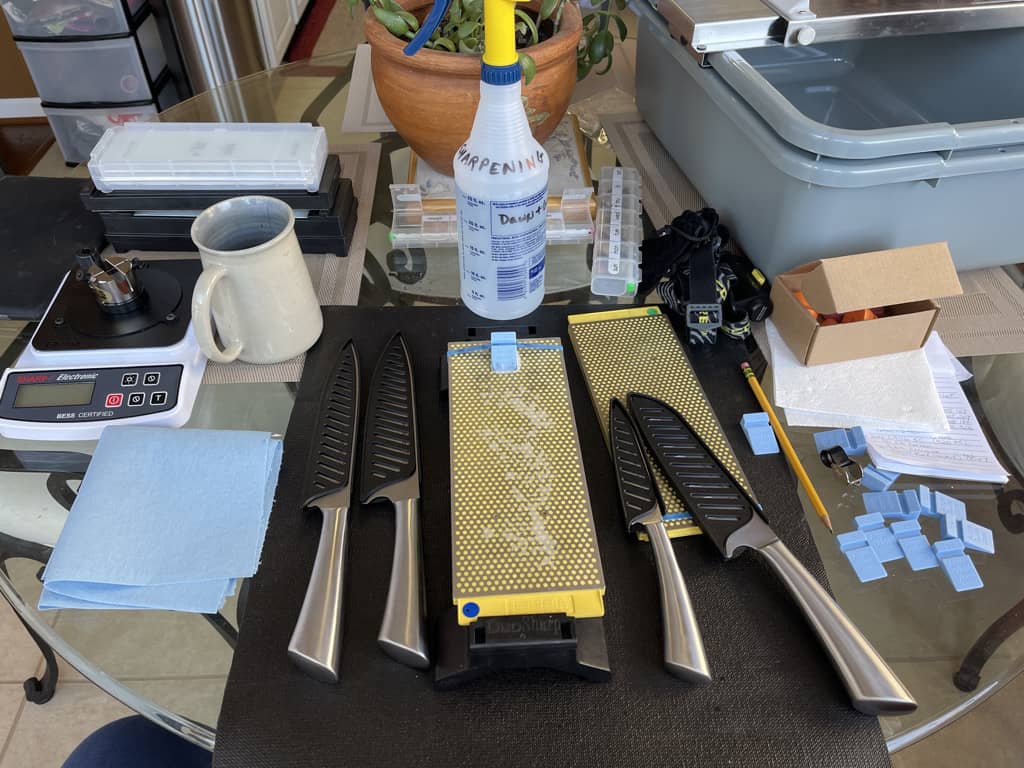 Diamond sharpening stones like this one from DMT are really effective