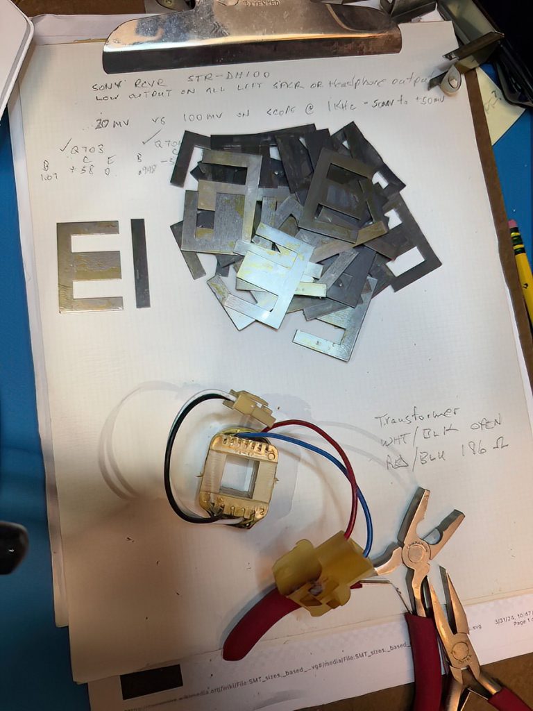 All the plates and spacers removed from transformer